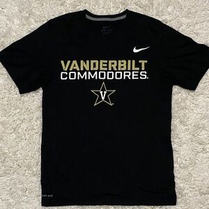Nike Vanderbilt Commodores Mens size small black short sleeve Tee shirt ¥